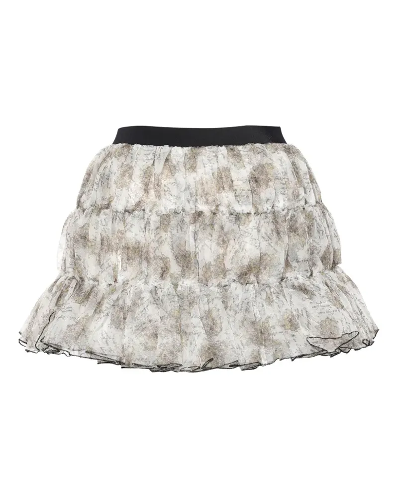 pushBUTTON shirred tiered skirt - Weiß Weiß