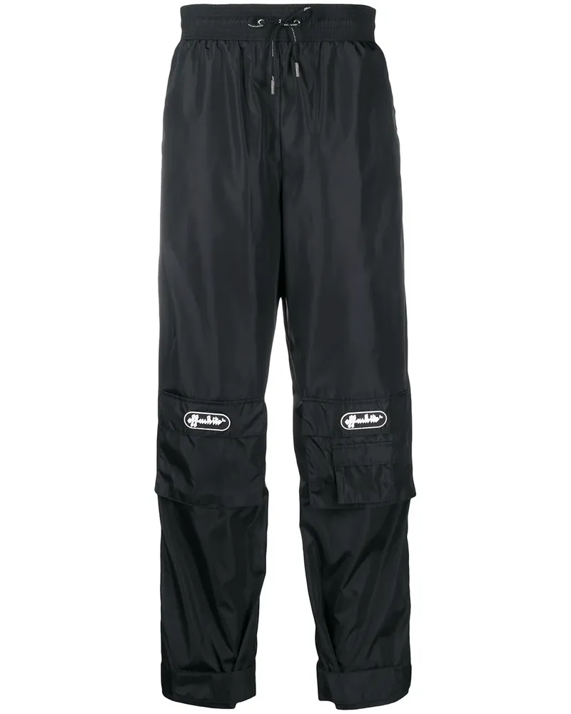 OFF-WHITE Jogginghose mit Logo-Patch - Schwarz Schwarz