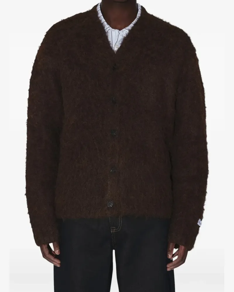 Dr. Denim Jeansmakers Dig F brushed V-neck cardigan - Braun Braun
