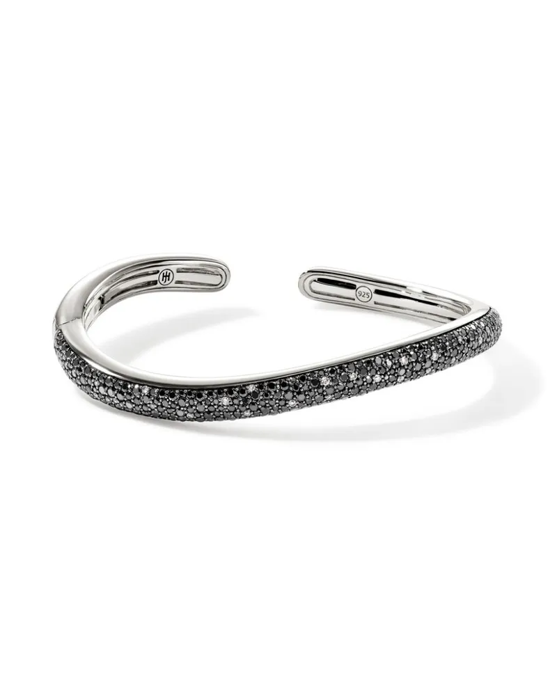 John Hardy Surf Hinged Armspange mit Diamanten - Silber Silber