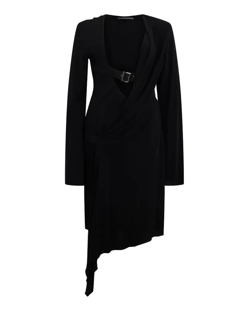 Alberta Ferretti belted asymmetric dress - Schwarz Schwarz