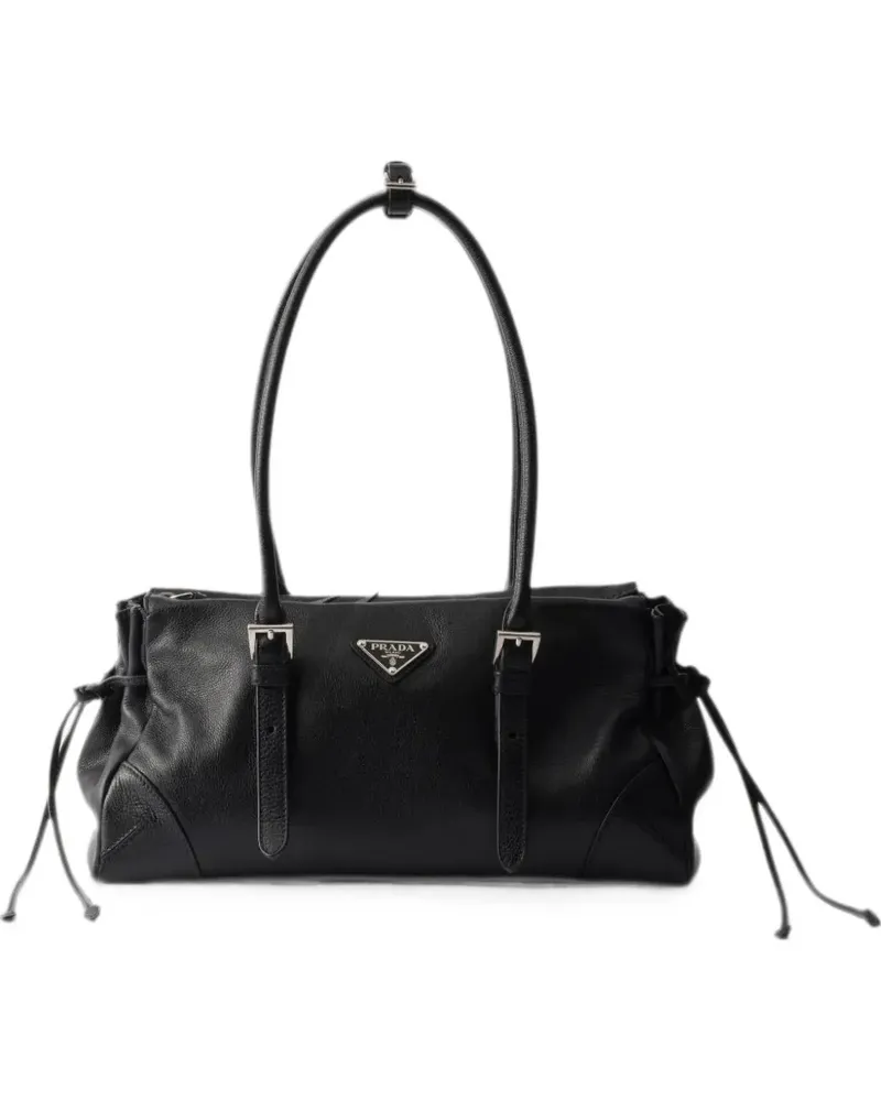 Prada medium buckled drawstring tote bag - Schwarz Schwarz