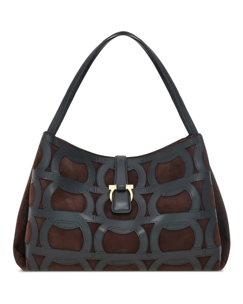 Ferragamo Gancini-overlay tote bag - Braun Braun