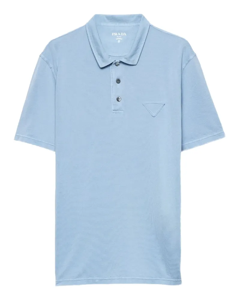 Prada Poloshirt mit Triangel-Logo - Blau Blau