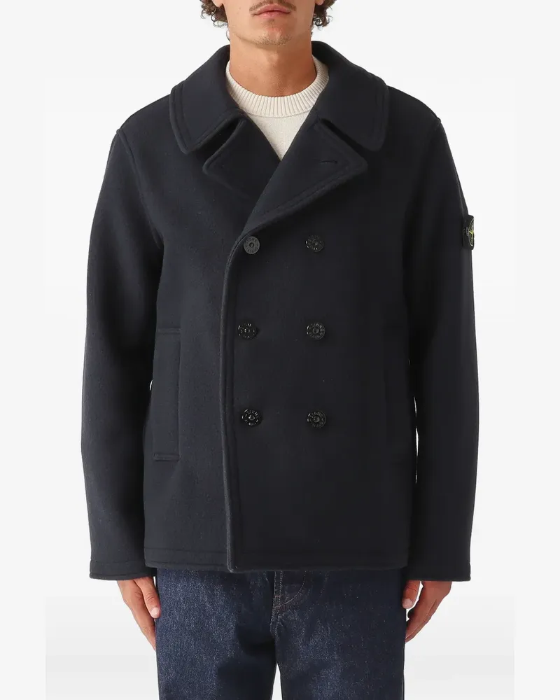 Stone Island 4100040 schwere Melton Cabanjacke - Blau Blau
