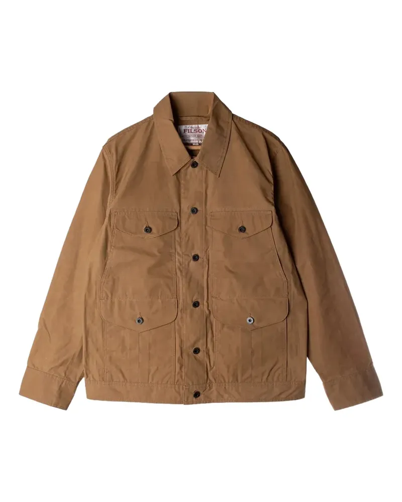 Filson Journeyman dry-wax button-up flap-pocket jacket - Braun Braun