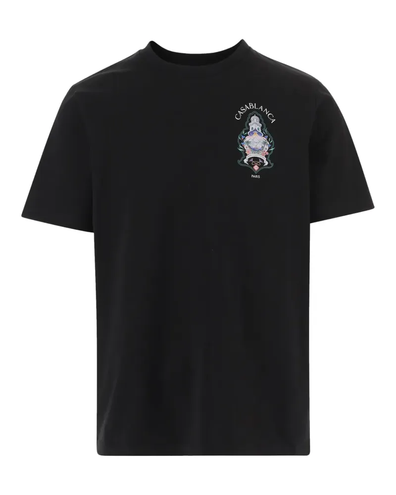 Casablanca Paris Hotel Emblem logo-print cotton T-shirt - Schwarz Schwarz