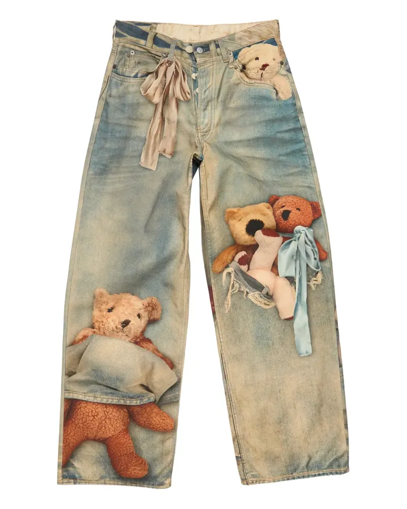 Acne Studios Jogginghose mit Teddy-Print - Blau Blau