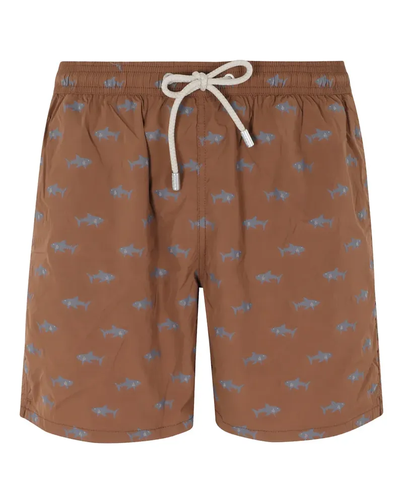 MC2 Saint Barth Patmos The Riviera shark-jacquard swim shorts - Braun Braun