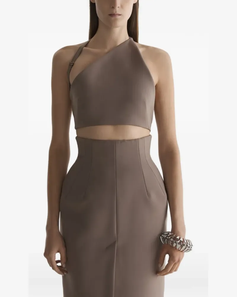 Thierry Mugler Cropped-Oberteil mit Cut-Out - Schwarz Schwarz