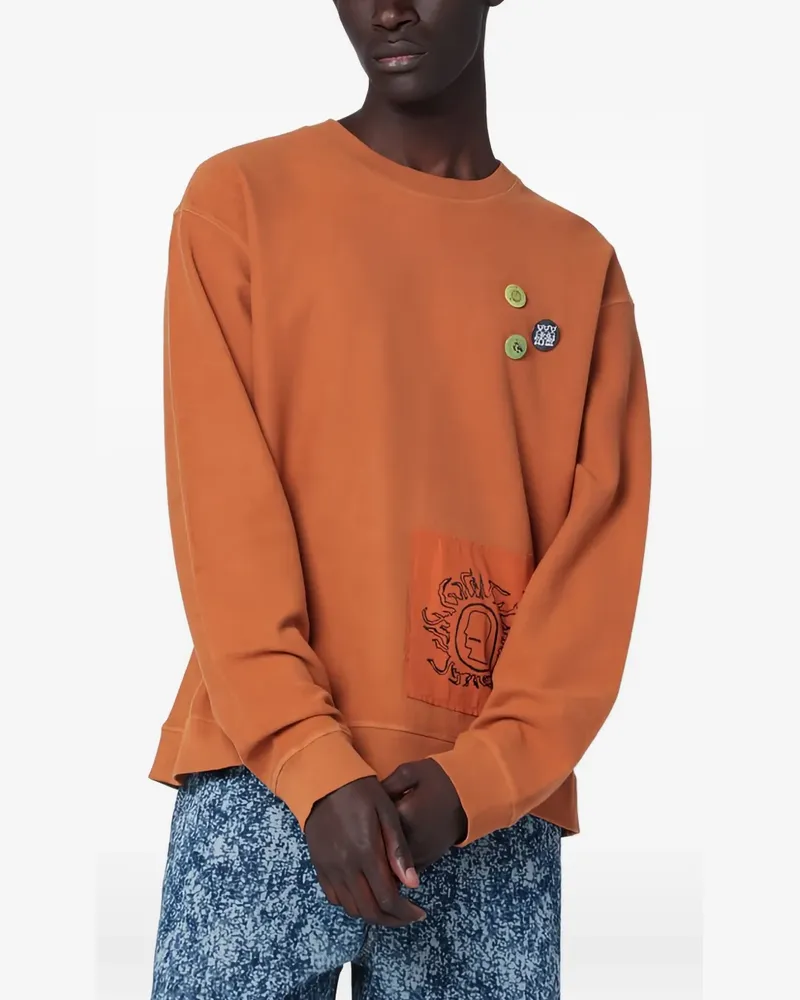 Brain Dead patch appliqués sweatshirt - Orange Orange