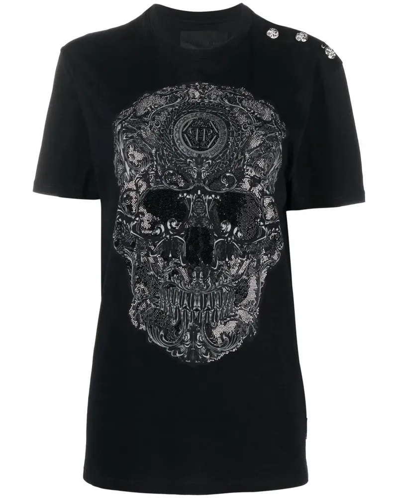 Philipp Plein T-Shirt mit Totenkopf-Print - Schwarz Schwarz