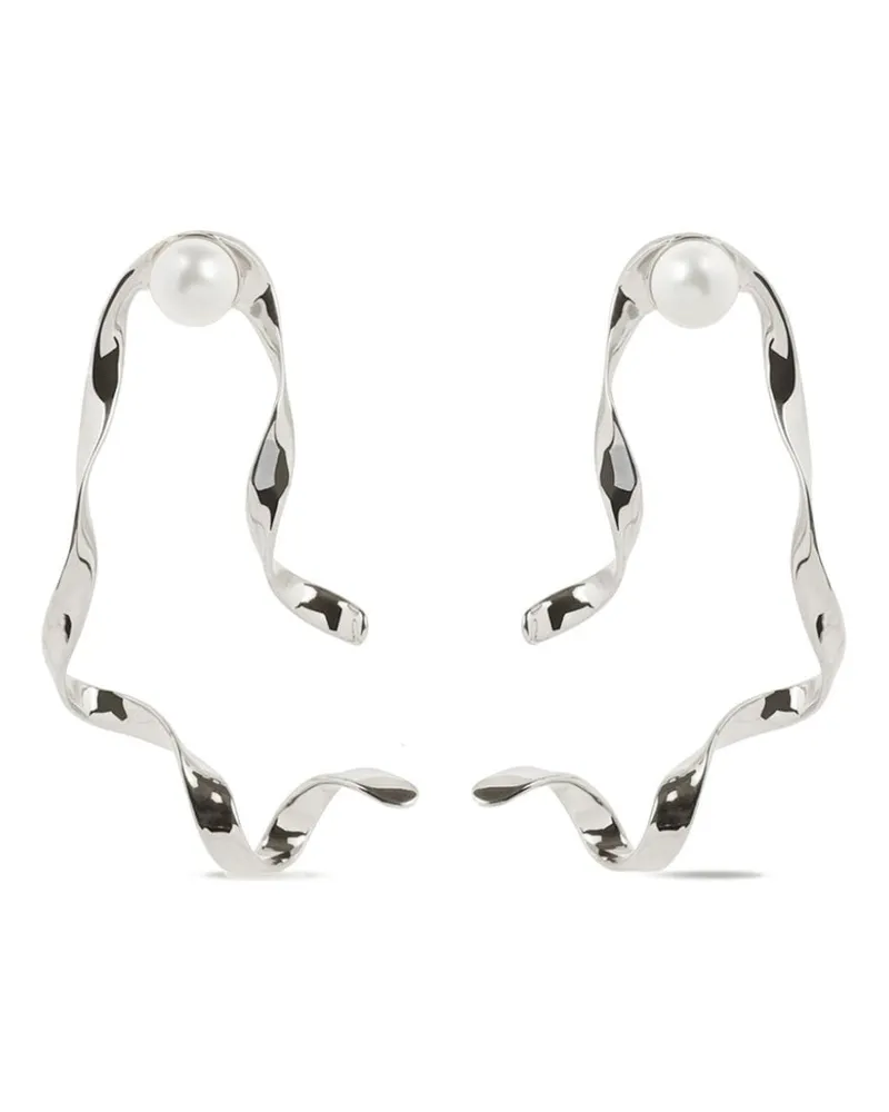 Dries van Noten Wellen-Ohrstecker - Silber Silber