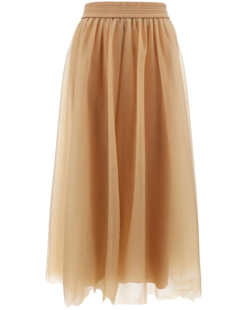 Fabiana Filippi tulle-panels midi skirt Nude