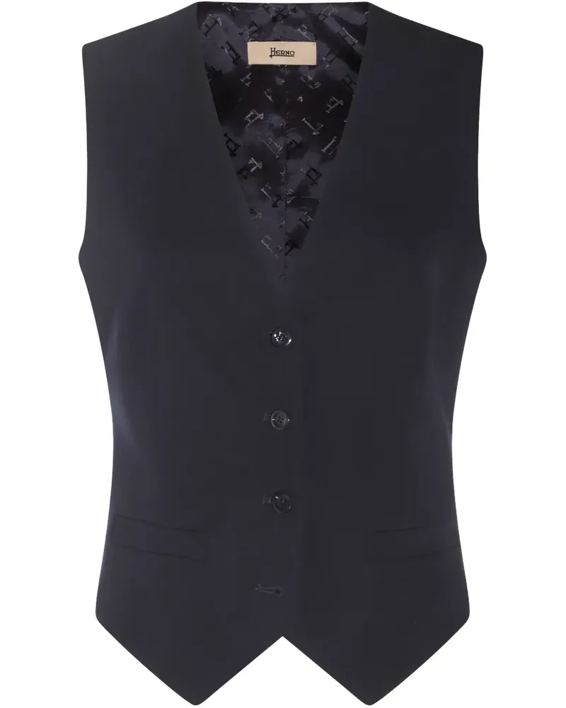 Herno Weste mit Logo-Jacquard - Blau Blau