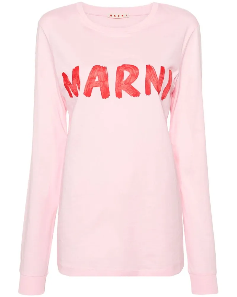 Marni T-Shirt mit Logo-Print - Rosa Rosa