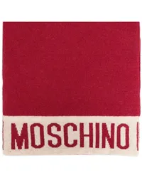 Moschino intarsia-knit logo scarf Rot