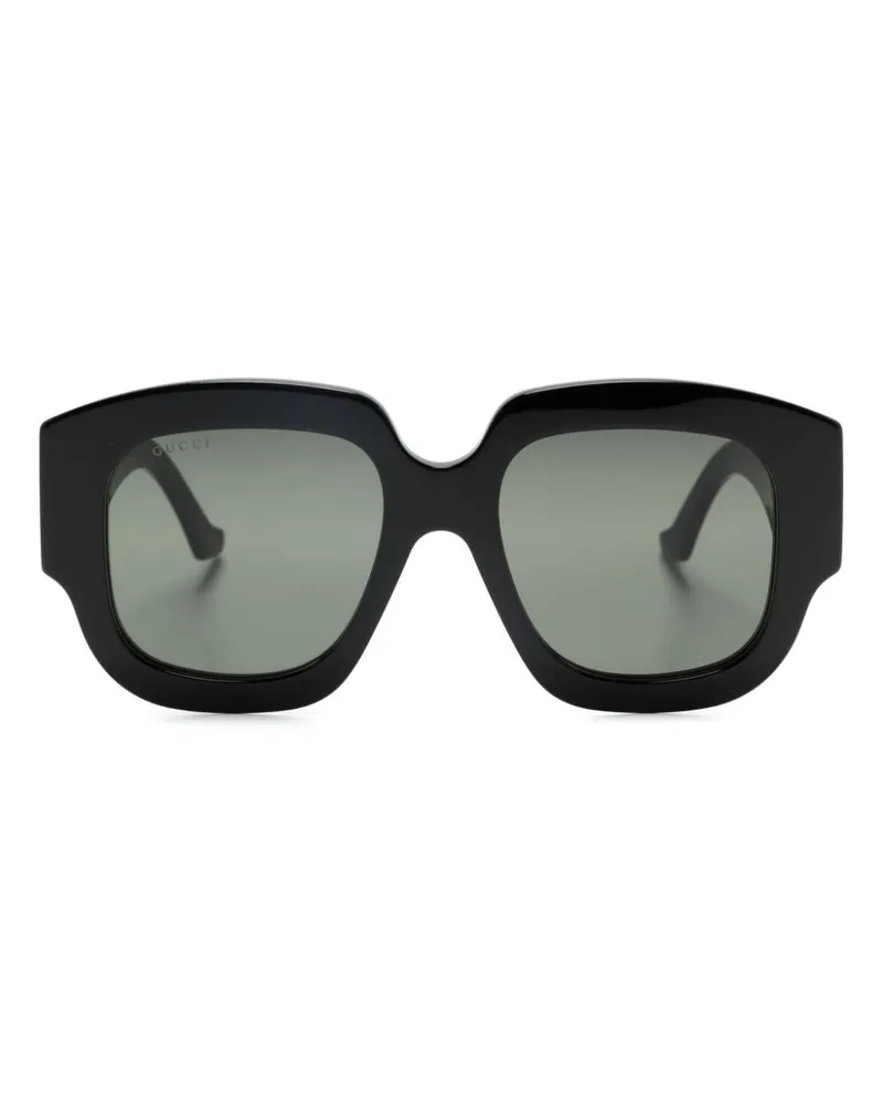 Gucci Sonnenbrille im Oversized-Look mit GG - Schwarz Schwarz