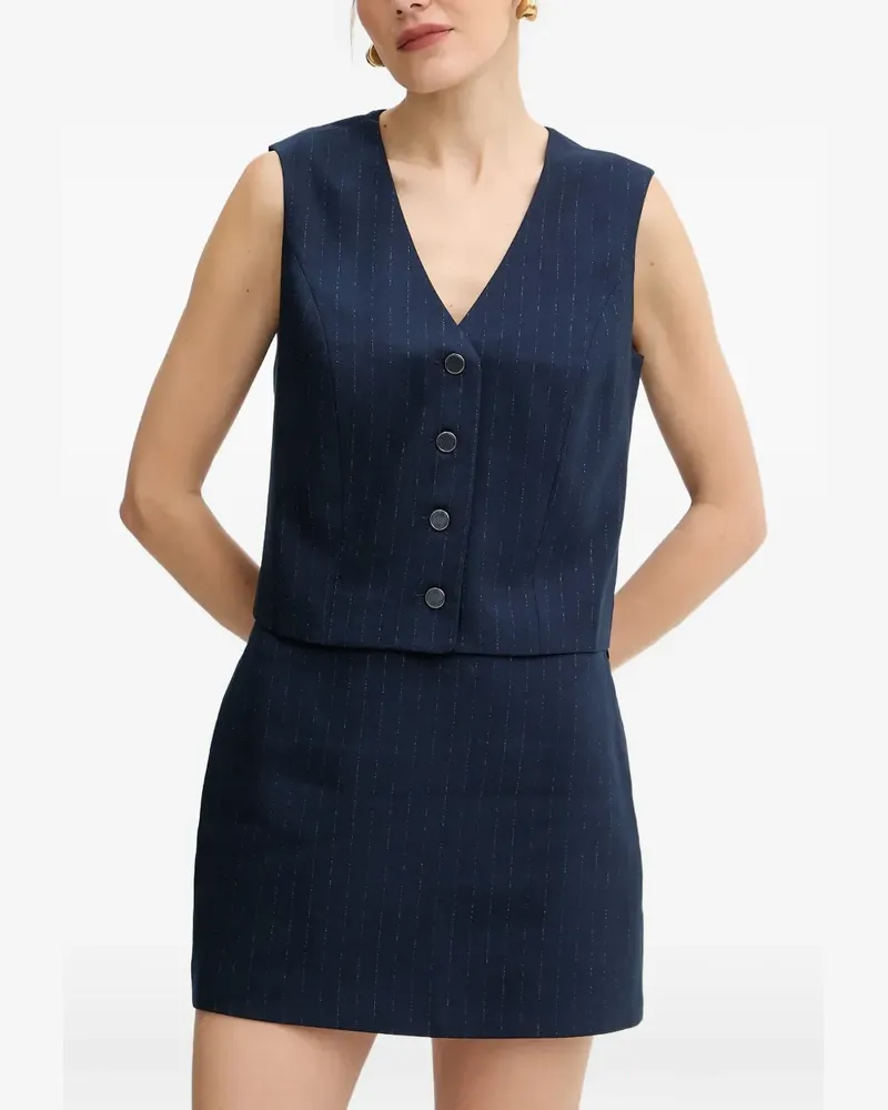 Guess V-neck pinstripe vest - Blau Blau