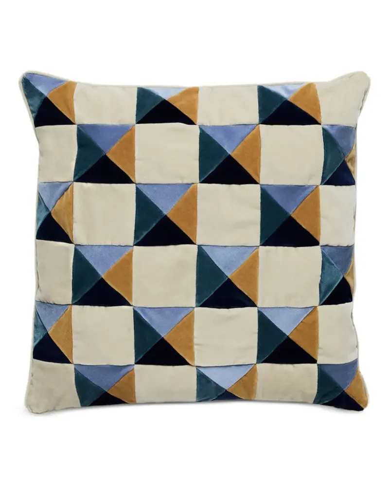Christina Lundsteen Bonnie geometric velvet cushion - Nude Nude