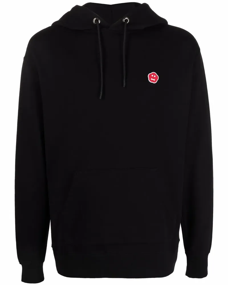 ASPESI Hoodie mit Logo-Patch - Schwarz Schwarz
