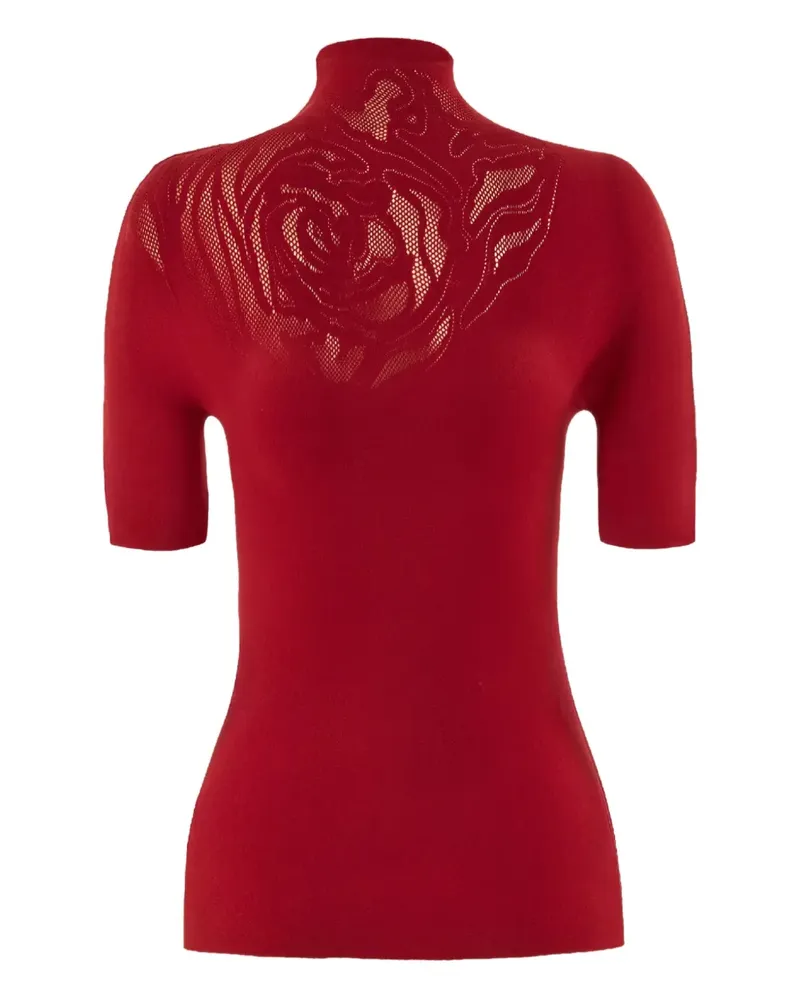 Wolford Oberteil mit Rosenmuster - Rot Rot