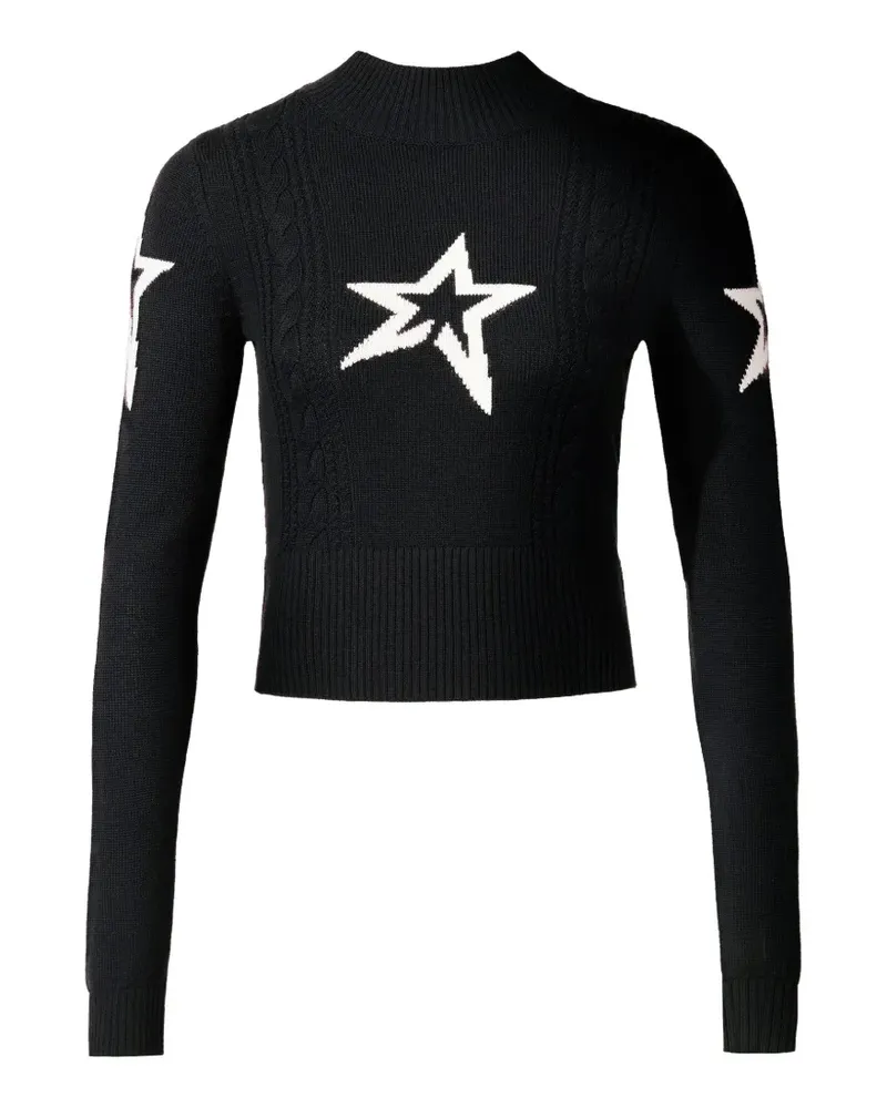 Perfect Moment Pullover mit Zopfmuster - Schwarz Schwarz