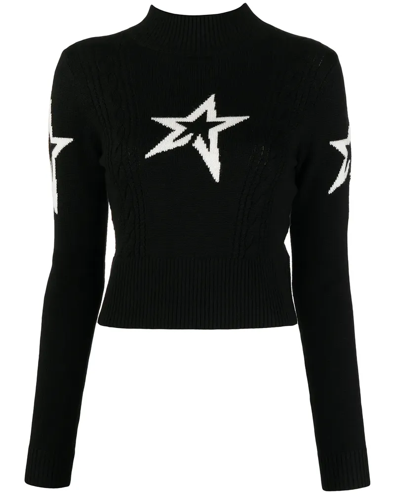 Perfect Moment Pullover mit Zopfmuster - Schwarz Schwarz