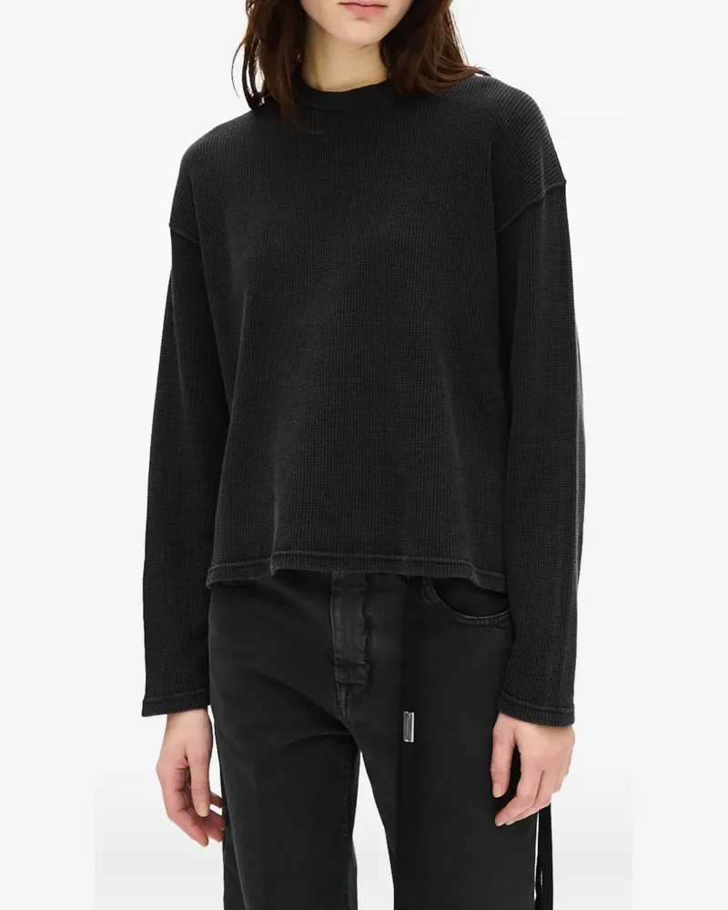 Ann Demeulemeester Langarmshirt mit grafischem Print - Schwarz Schwarz