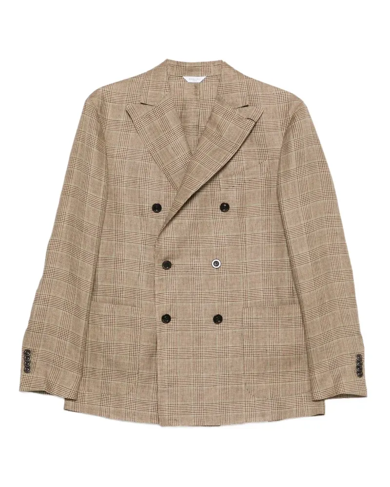 Boglioli check-pattern double-breasted blazer - Nude Nude