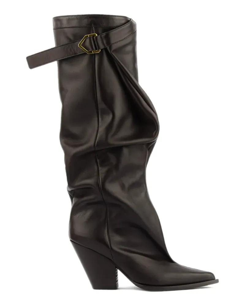 Elena Iachi Stiefel mit Schnallenriemen - Braun Braun