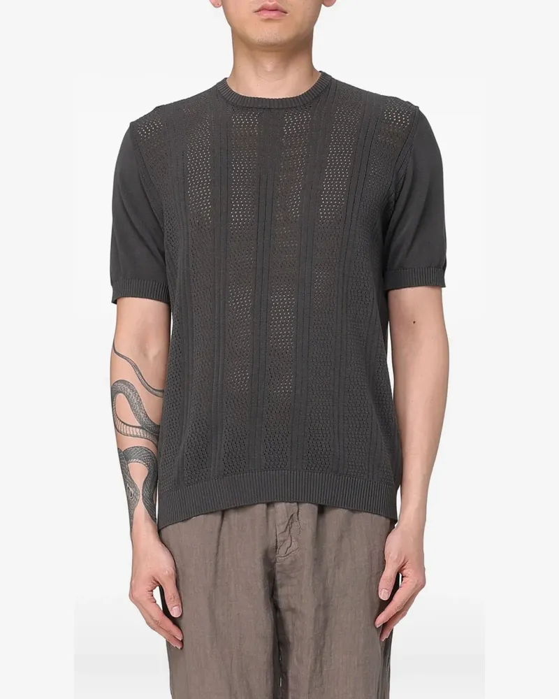 Drumohr  T-Shirt mit Rundhalsausschnitt - Grau Grau