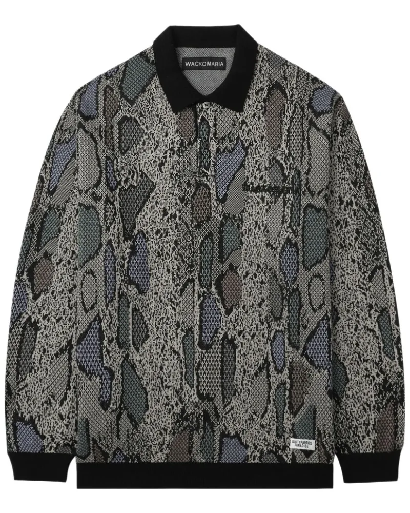 Wacko Maria Poloshirt mit Python-Print Nude