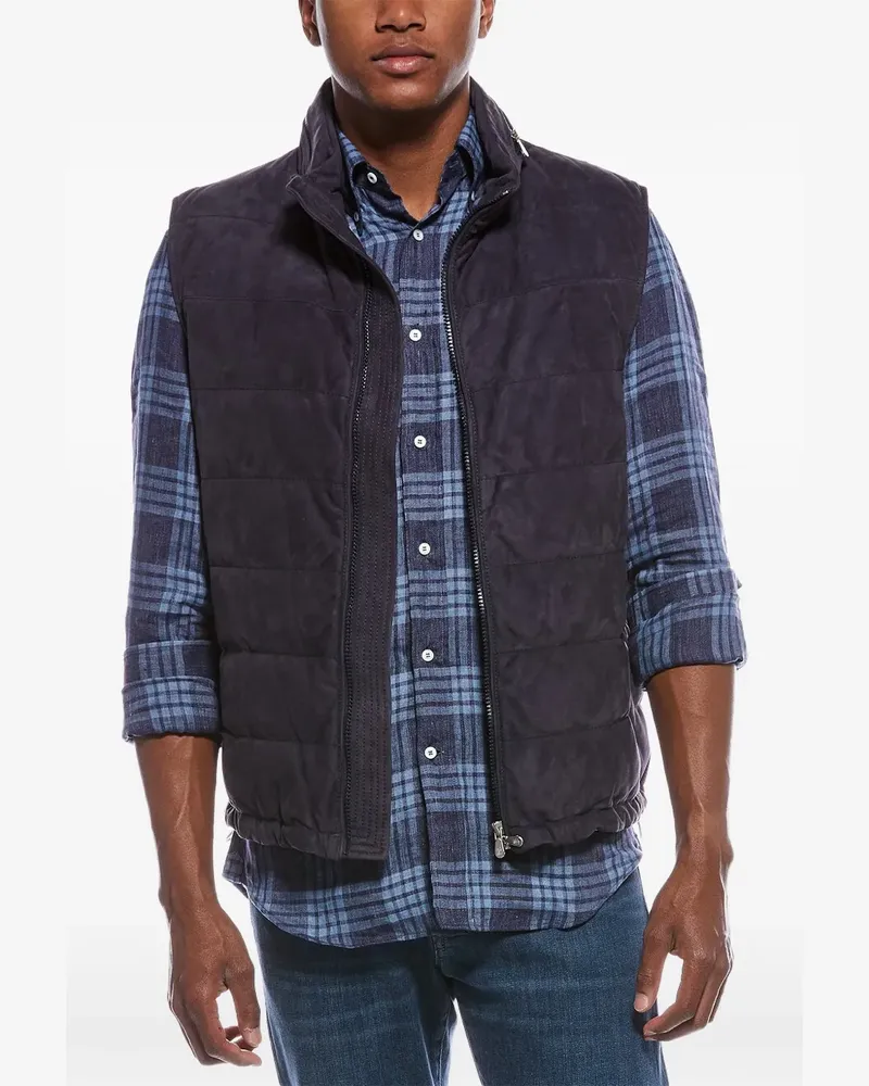 Brunello Cucinelli quilted suede gilet - Blau Blau