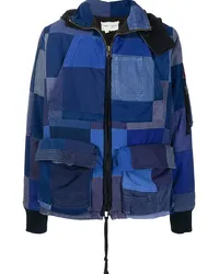 Greg Lauren Mantel im Patchwork-Design Blau