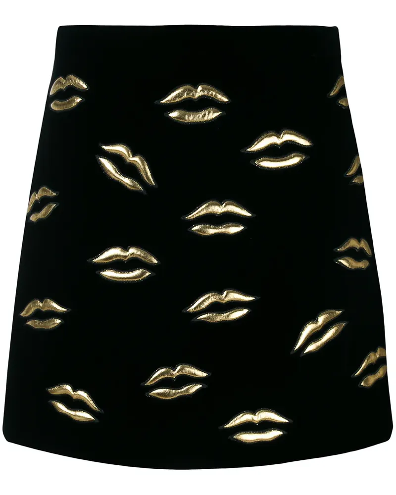 Givenchy Minirock mit Lippen-Patches - Schwarz Schwarz