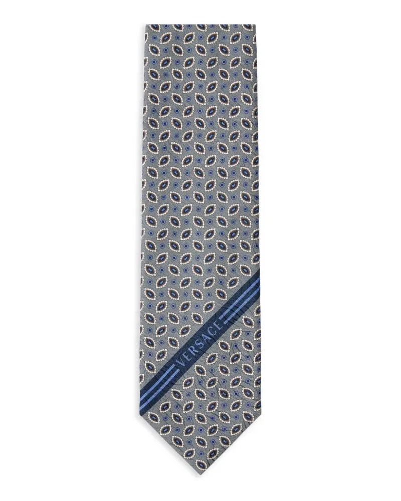 Versace Seidenkrawatte mit Jacquardmuster - Grau Grau