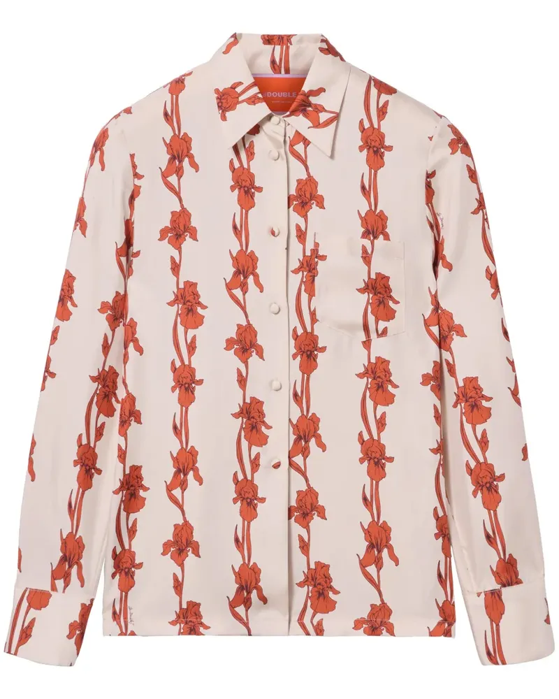 La DoubleJ Hemd mit Iris-Print - Orange Orange
