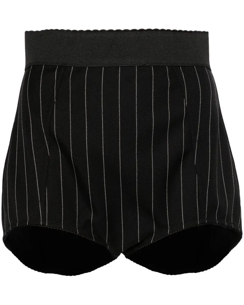 Dolce & Gabbana High-Waist-Shorts mit Nadelstreifen - Schwarz Schwarz