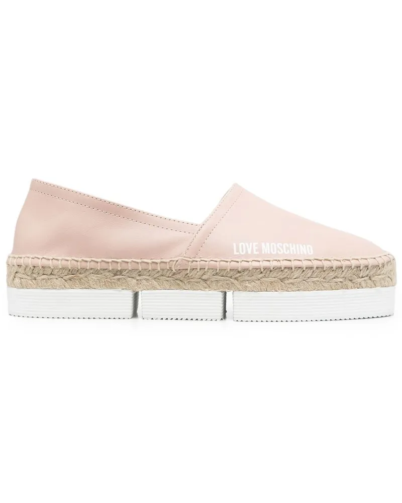 Moschino Espadrilles mit Logo-Print Rosa