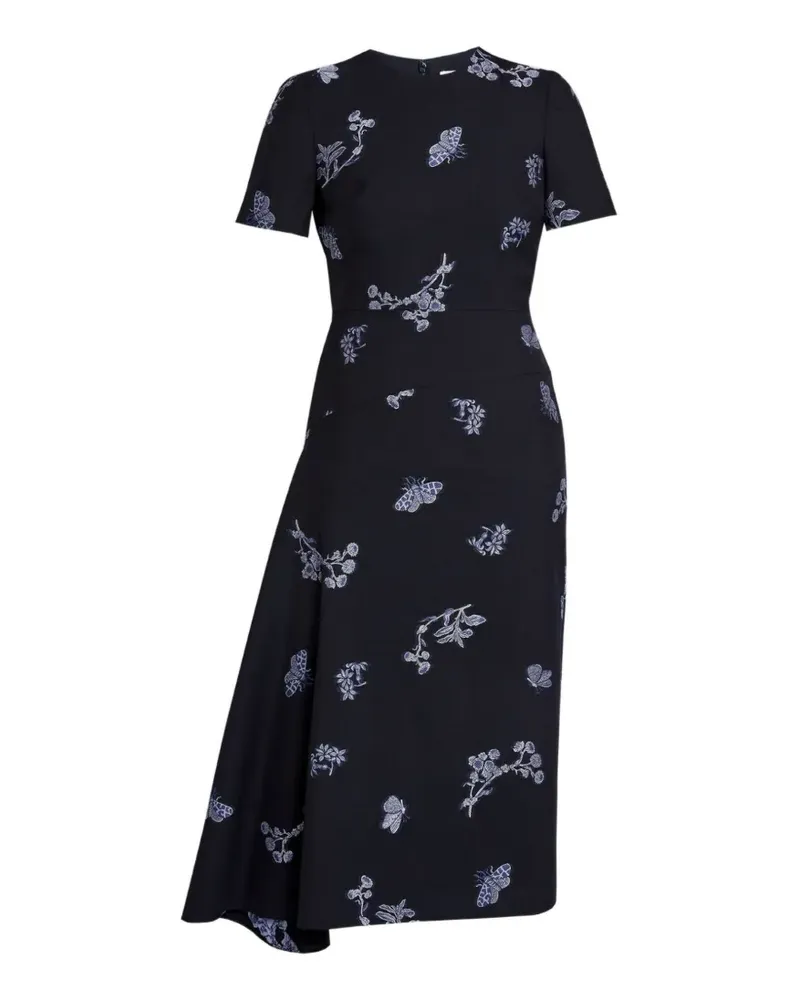 Erdem draped floral midi dress - Blau Blau
