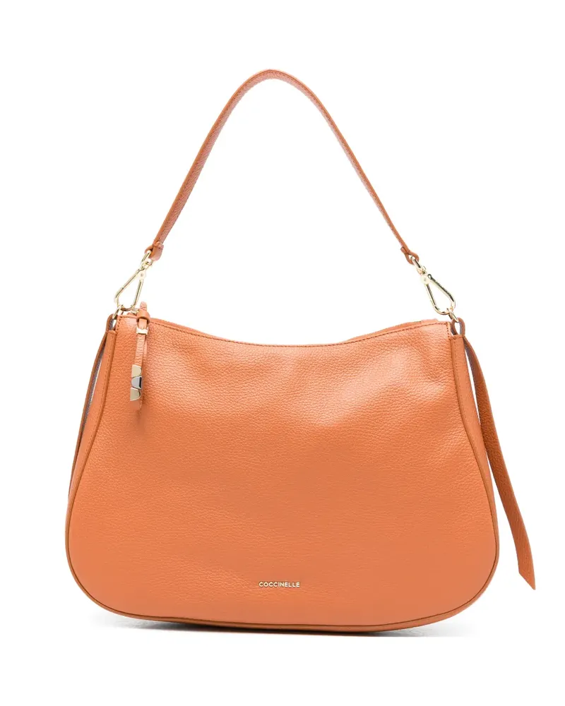 Coccinelle Mittelgroße Nory Schultertasche aus Leder - Braun Braun