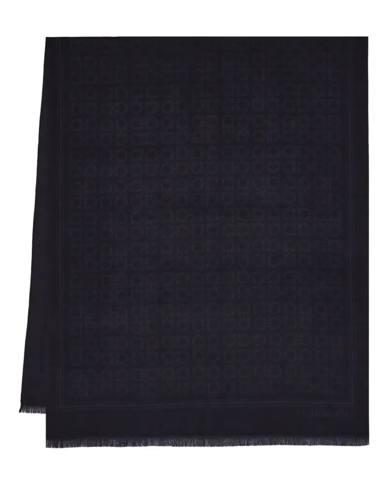 Ferragamo Schal mit Gancini-Muster - Schwarz Schwarz