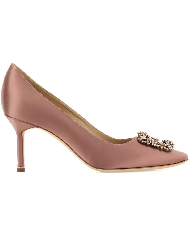 Manolo Blahnik Hangisi Pumps mit Schmucksteinen 70mm - Rosa Rosa