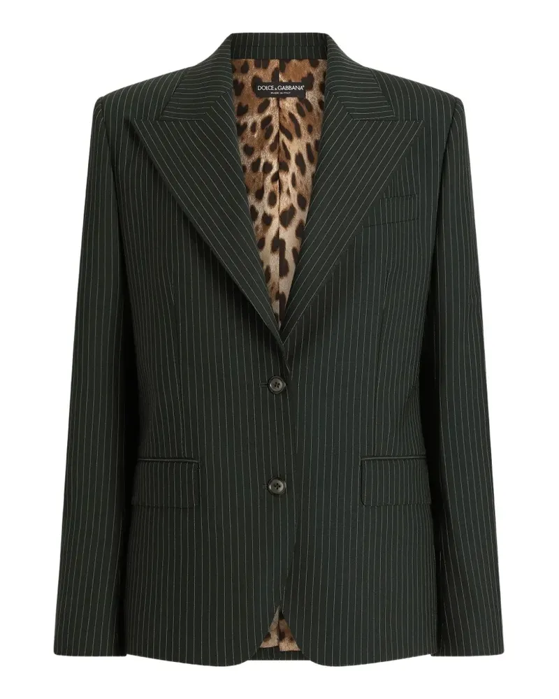 Dolce & Gabbana Einreihige Linda Jacke mit Nadelstreifen - Grau Grau