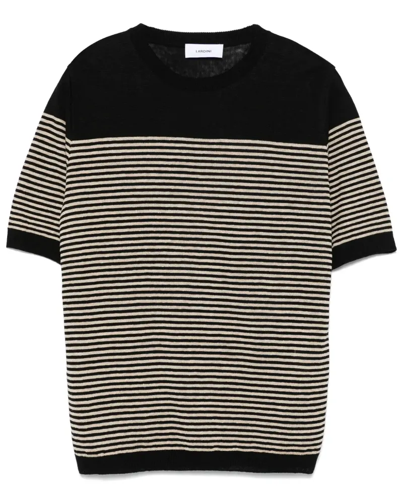 LARDINI Fein gestricktes T-Shirt - Schwarz Schwarz