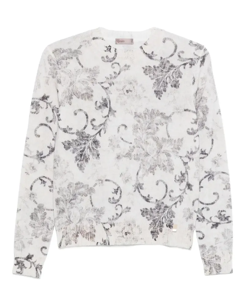 Herno Langärmeliger Pullover mit Blumenmuster - Weiß Weiß
