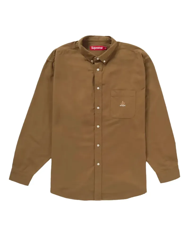 Supreme Being logo-embroidered flannel shirt - Braun Braun
