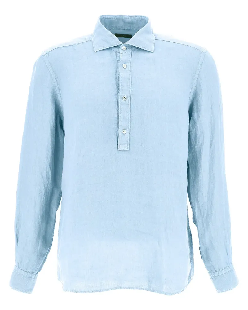 Fay Hemd mit Poloshirtkragen - Blau Blau