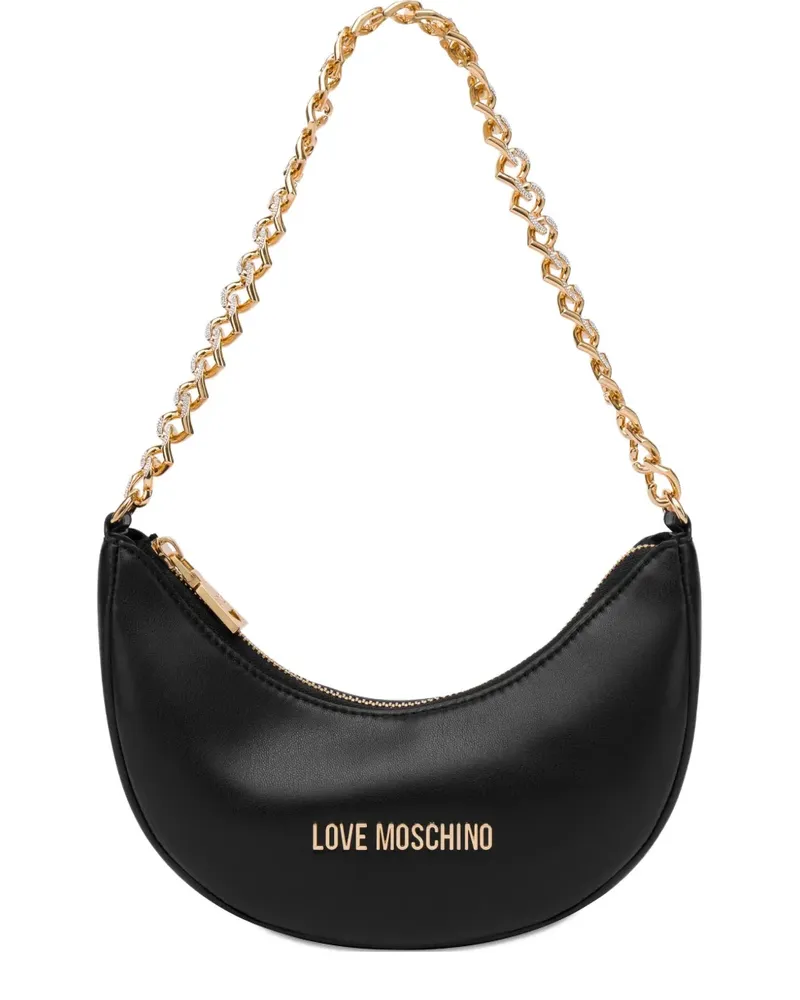 Moschino Schultertasche mit Kettenriemen - Schwarz Schwarz